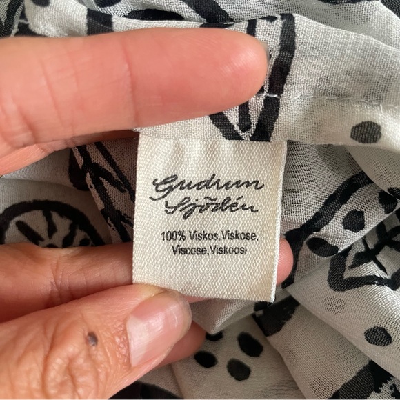 Gudrun Sjoden Lagenlook Floral Leaves Sheer Dress - Picture 10 of 10